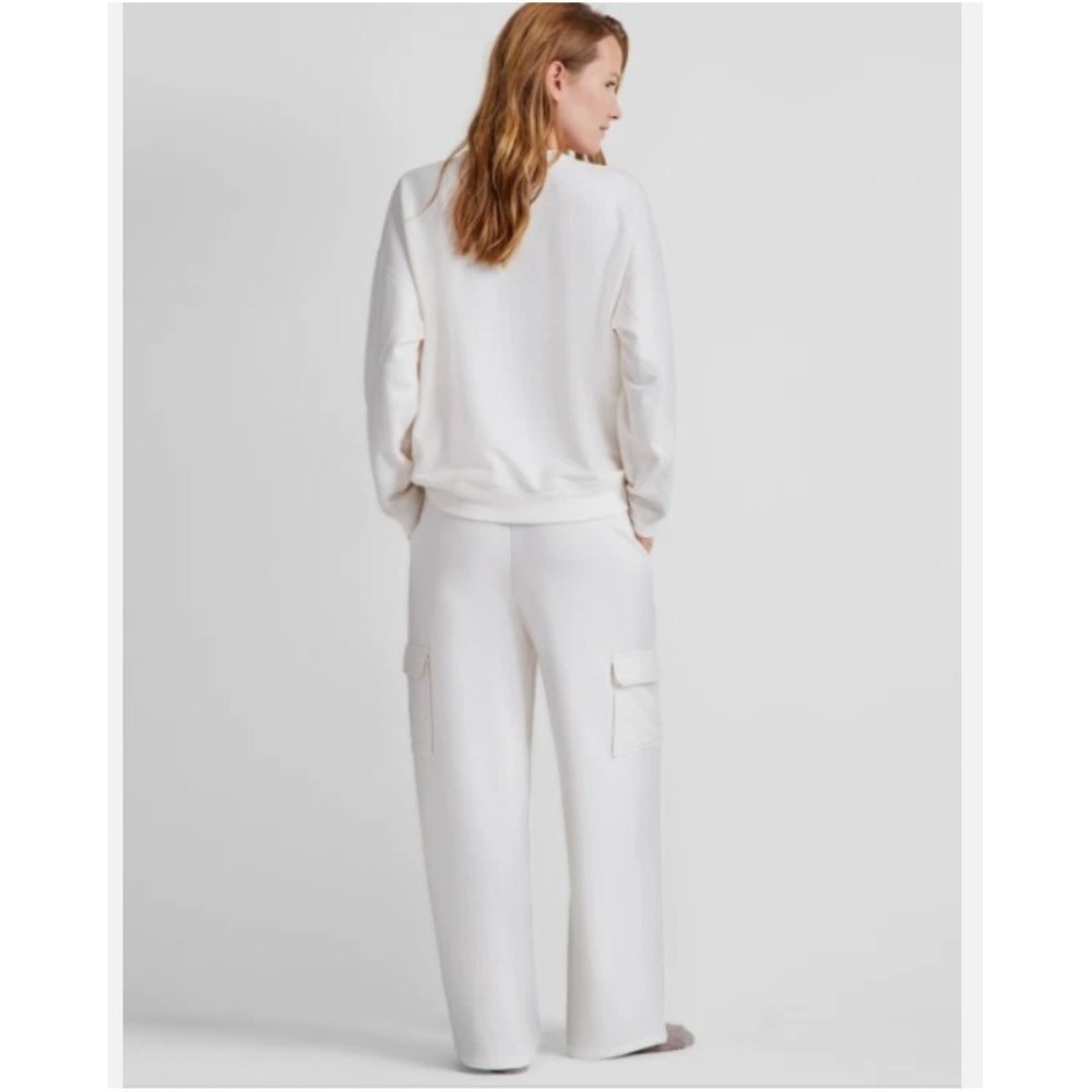 State of Day Women Cargo Lounge Pants White Bright Sea Salt Wide Leg 2X NWT